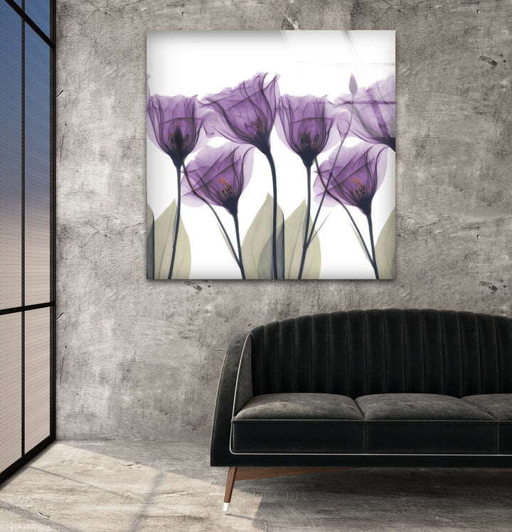 Albert Koetsier Royal Purple Gentian Glass Wall Art, glass pictures for Wall, glass prints wall art