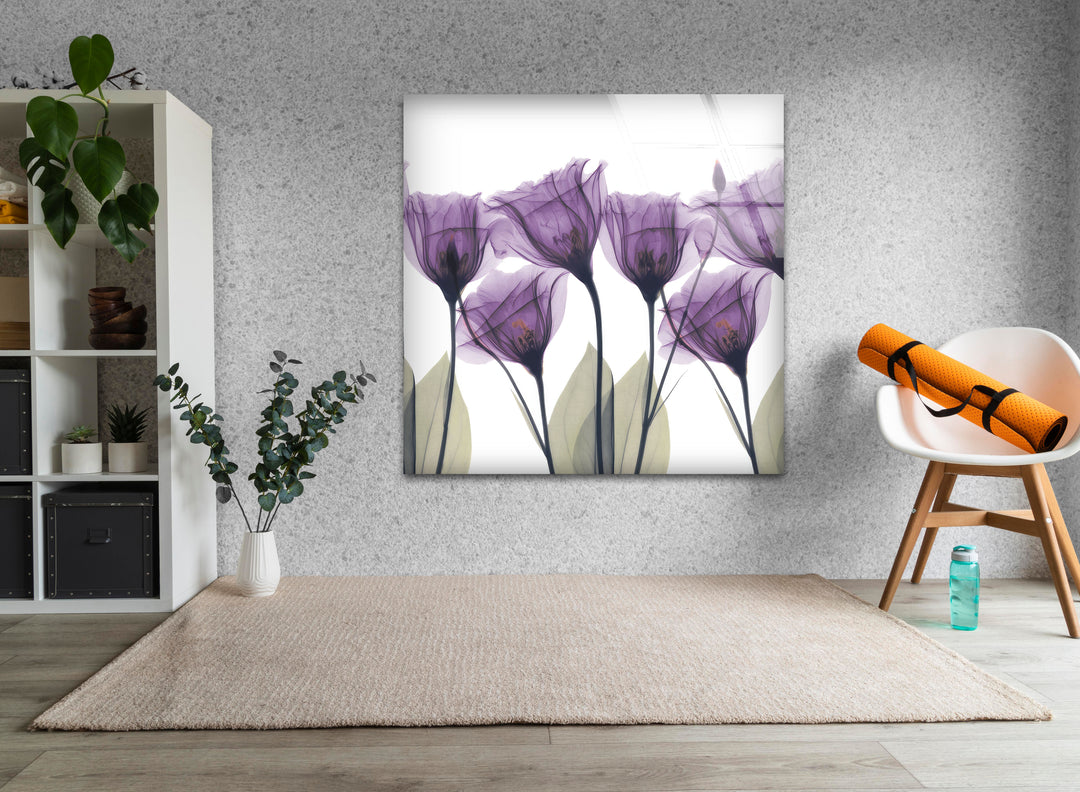 Albert Koetsier Royal Purple Gentian Glass Wall Art, custom glass pictures, glass art prints