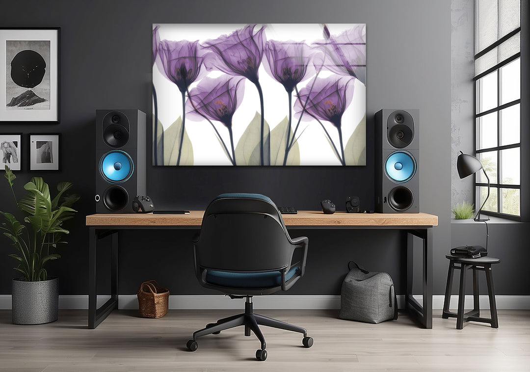 Albert Koetsier Royal Purple Gentian Glass Wall Art, large glass photo prints, glass wall photos