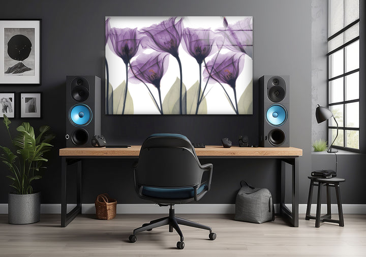 Albert Koetsier Royal Purple Gentian Glass Wall Art, large glass photo prints, glass wall photos