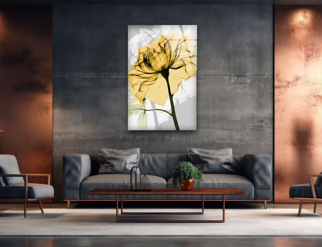 Albert Koetsier Yellow Rose Glass Wall Art, custom glass pictures, glass art prints