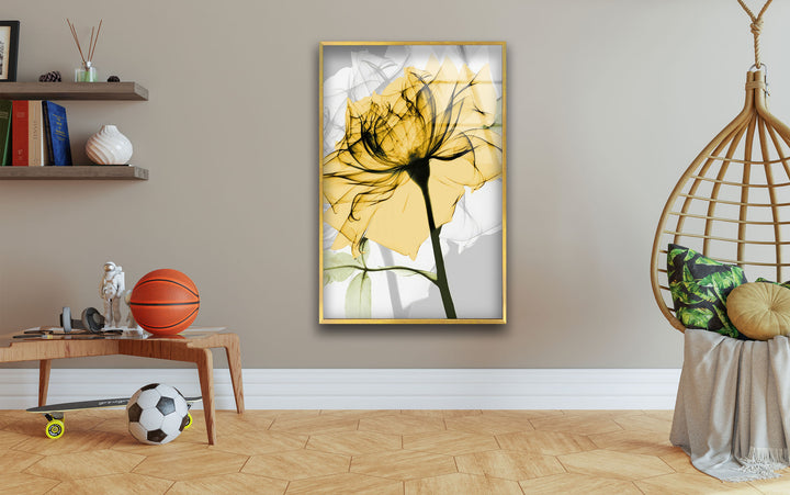 Albert Koetsier Yellow Rose Glass Wall Art, photo print on glass, prints on glass wall art