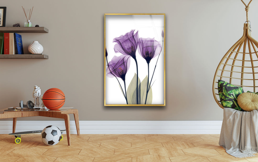 Albert Koetsier Purple Xray Tulips Glass Wall Art, large glass photo prints, glass wall photos