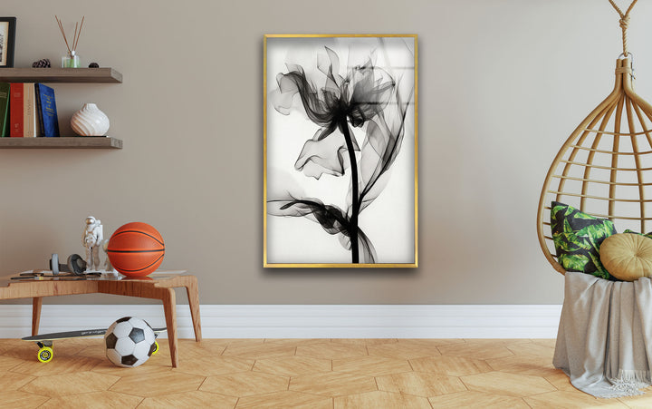 Albert Koetsier Black Rose X-ray Glass Wall Art, custom glass pictures, glass art prints