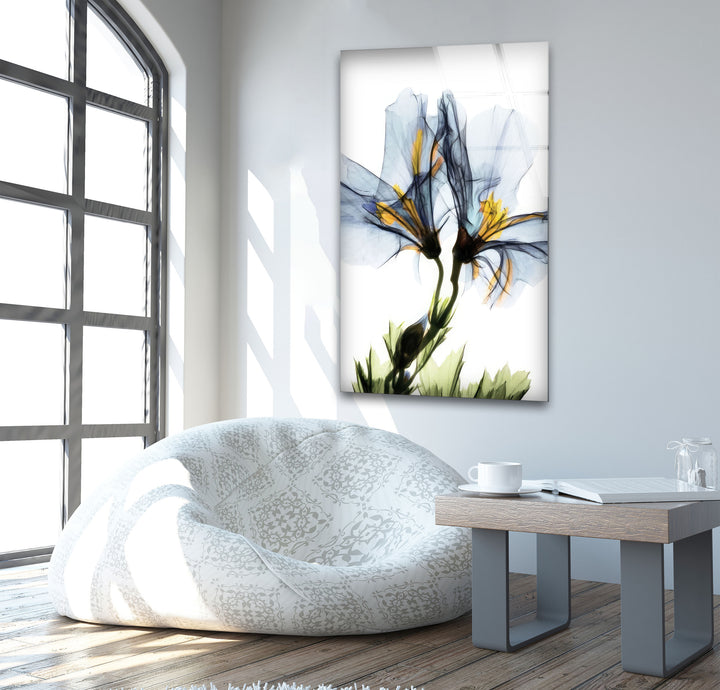 Albert Koetsier Blue Geranium Glass Wall Art, glass image printing, glass prints from photos