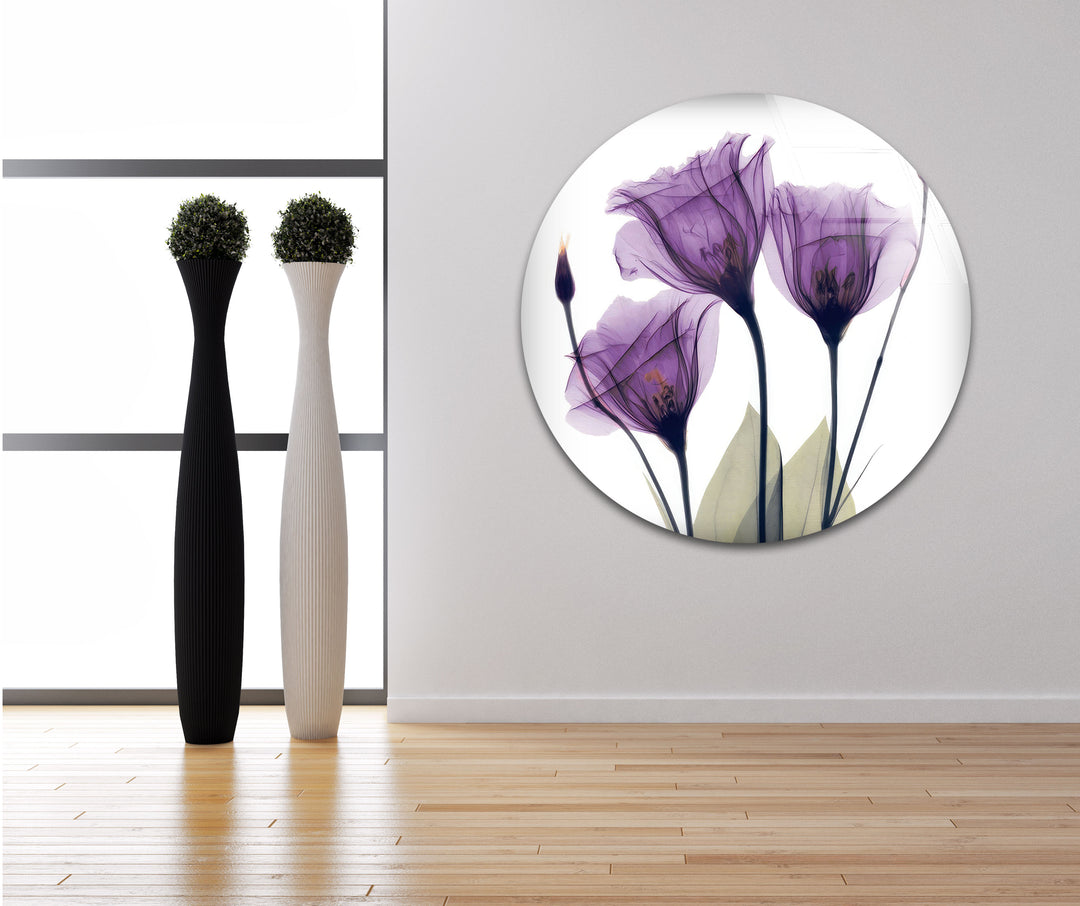 Albert Koetsier Purple Xray Tulips Glass Wall Art, art glass wall art, glass wall art pictures