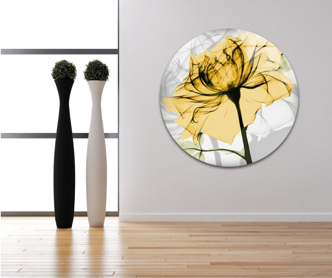 Albert Koetsier Yellow Rose Glass Wall Art, Glass Printing Wall Art, Print photos on glass