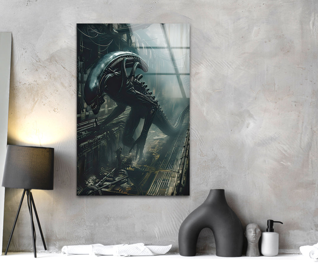 Alien Glass Wall Art glass art painting, glass art for the Wall
