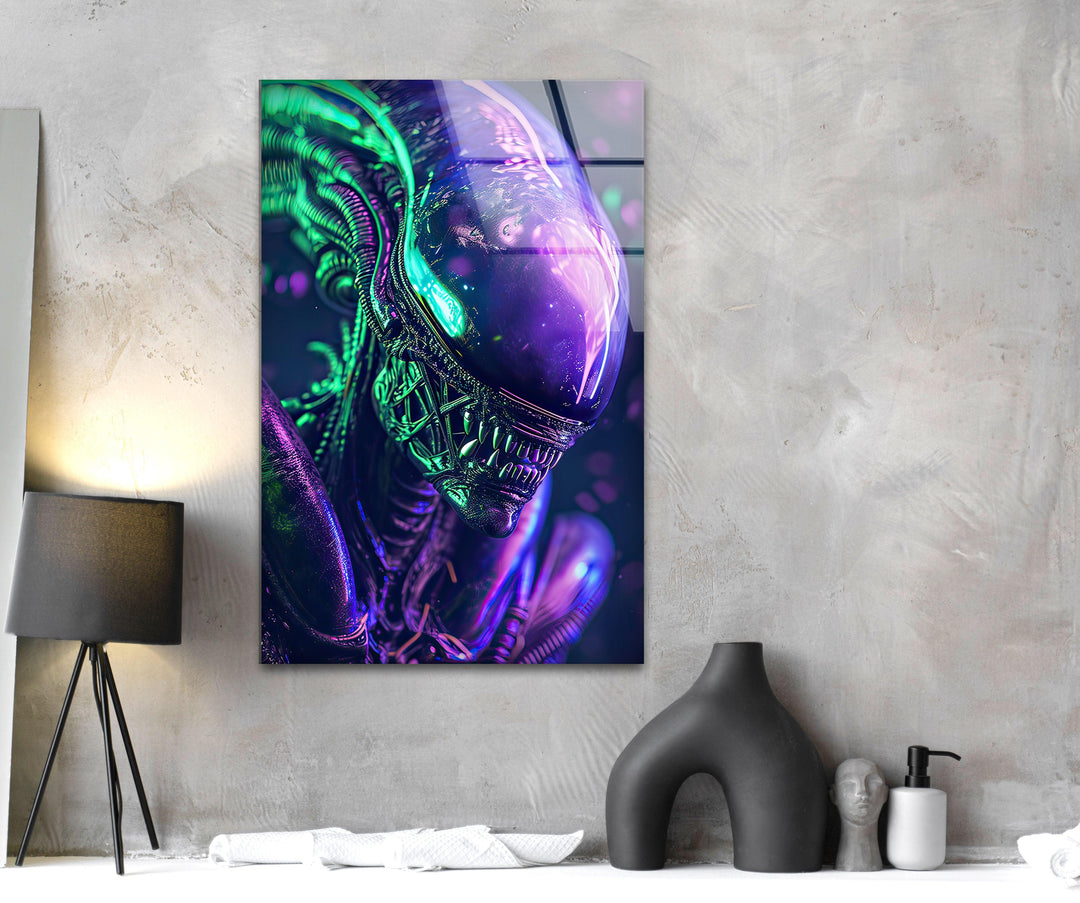 Purple Alien Glass Wall Art glass image printing, glass prints from photos
