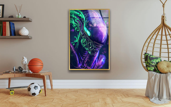 Purple Alien Glass Wall Art glass pictures for Wall, glass prints wall art
