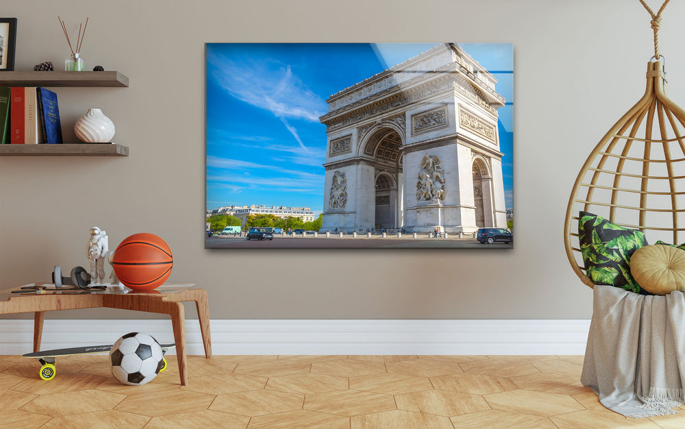 Elegant Paris Arc de Triomphe Glass Print – Timeless European Decor
