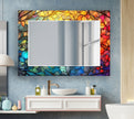 Stained Tempered Glass Wall Mirror