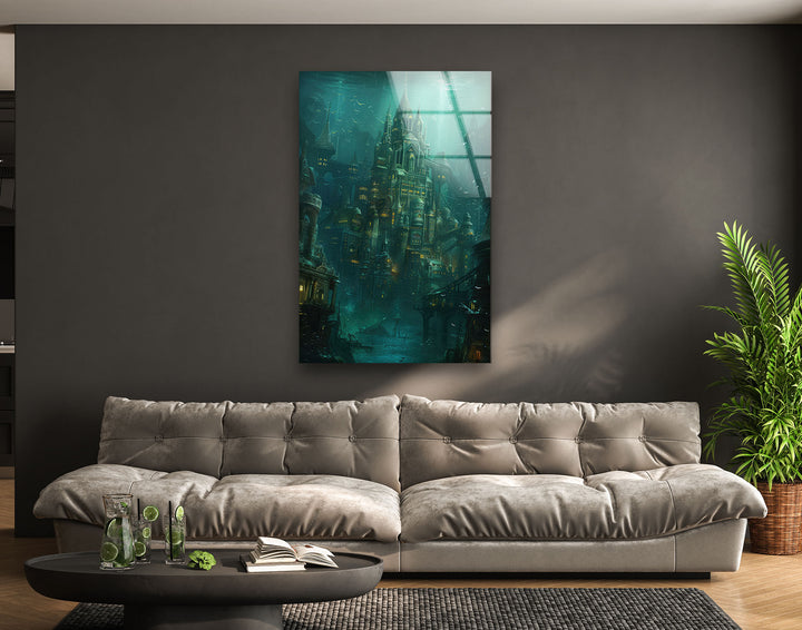 Atlantis Castle Glass Wall Art Glass Printing Wall Art, Print photos on glass
