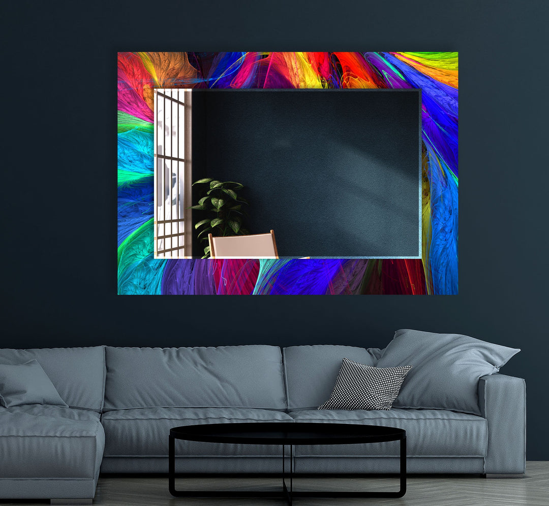 Abstract Neon Wall Mirror Huge Wall Mirror
