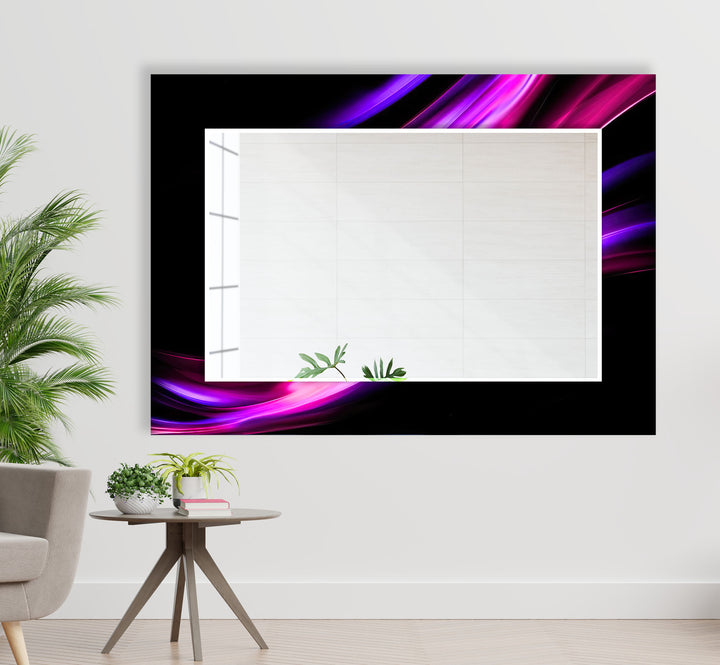 Pink & Purple Lines Wall Mirror bathroom mirror with lights
