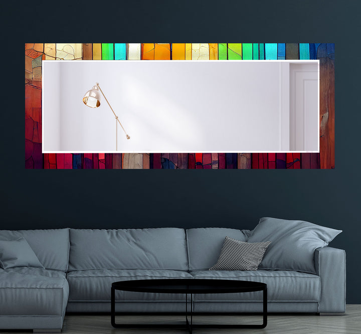 Colored Woods Wall Mirrors Rectangle Mirror
