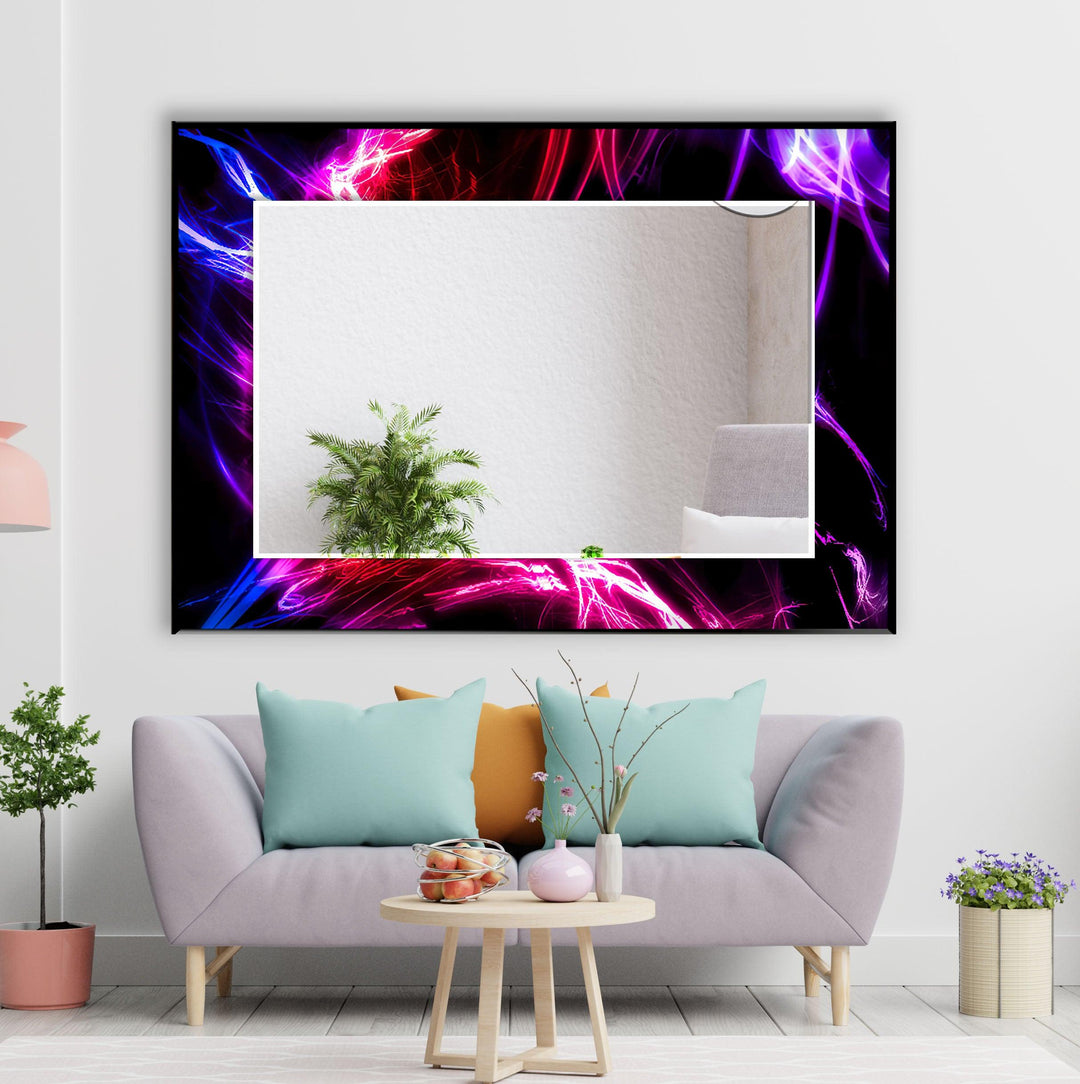 Colored Neon Lines Wall Mirror Large Wall Mirror
