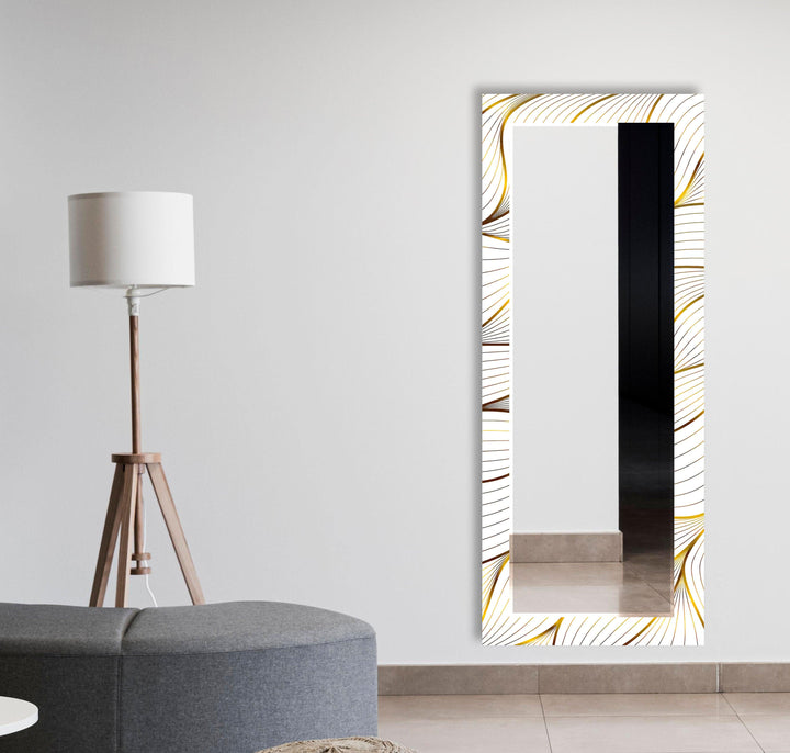 Golden & White Wall Mirror long mirror
