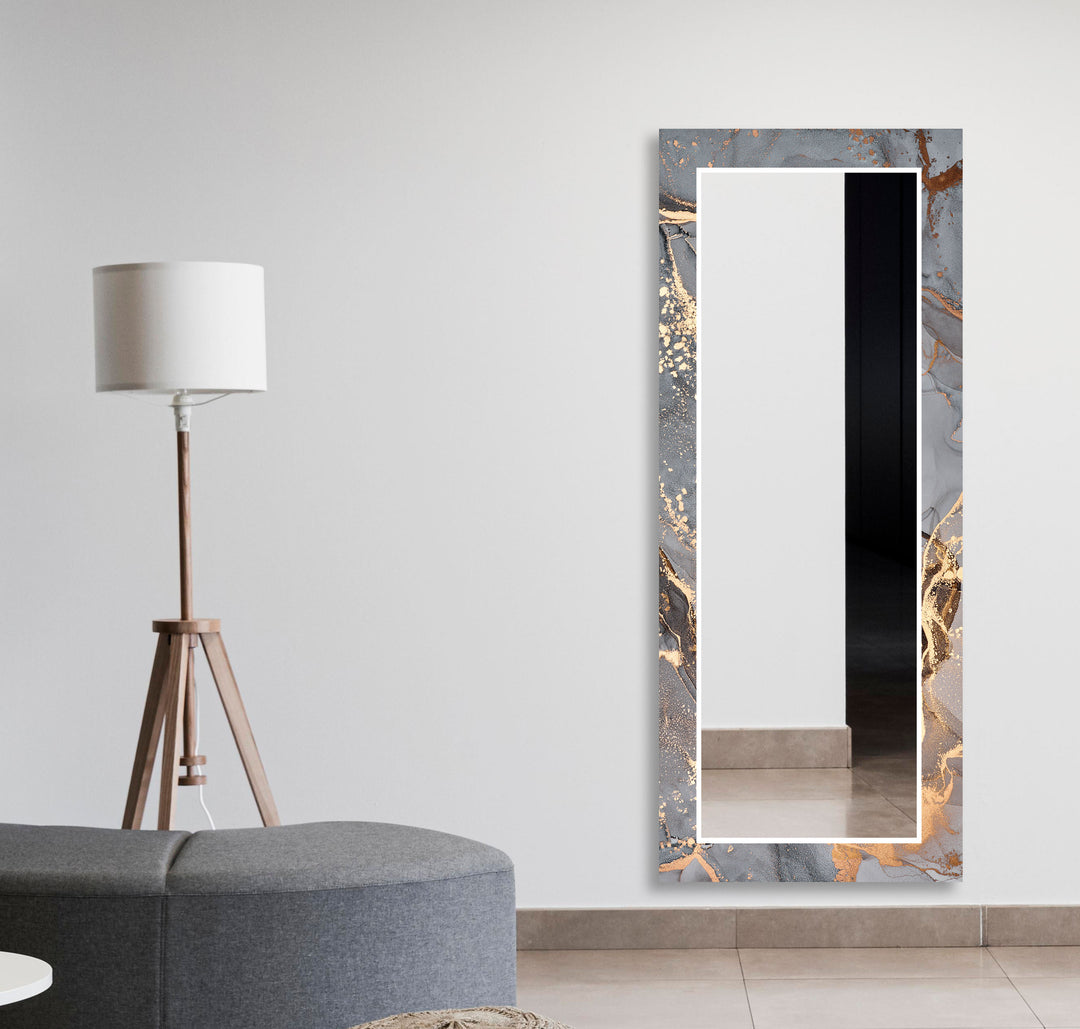 Marble Grey & Golden Wall Mirror Green Wall Mirror
