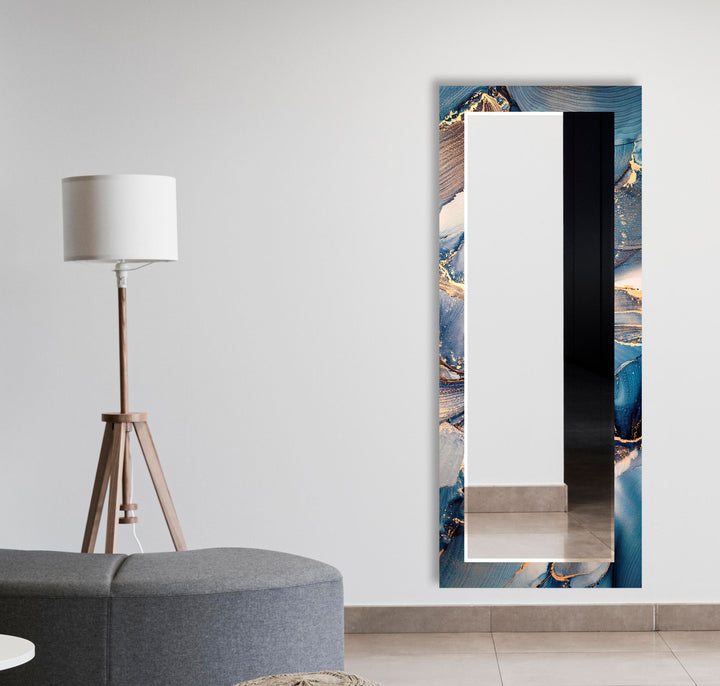 Beige & Blue Wall Mirror Large Mirror
