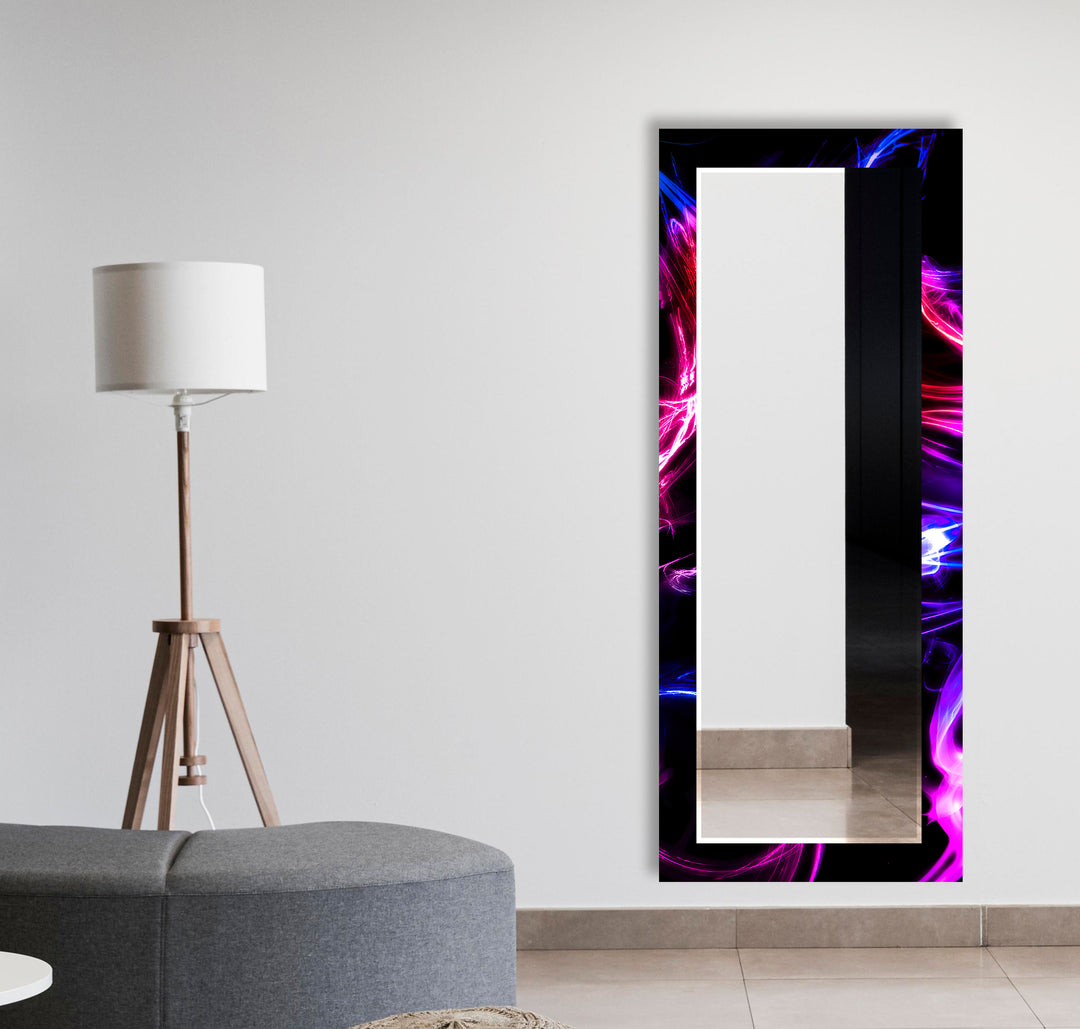 Colored Neon Lines Wall Mirror Small Mirror
