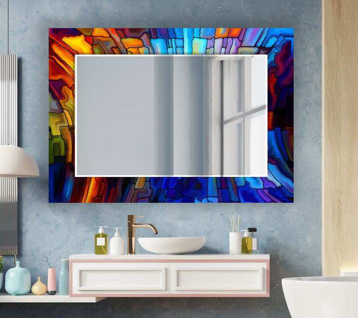 Colored Stained Stones Wall Mirror