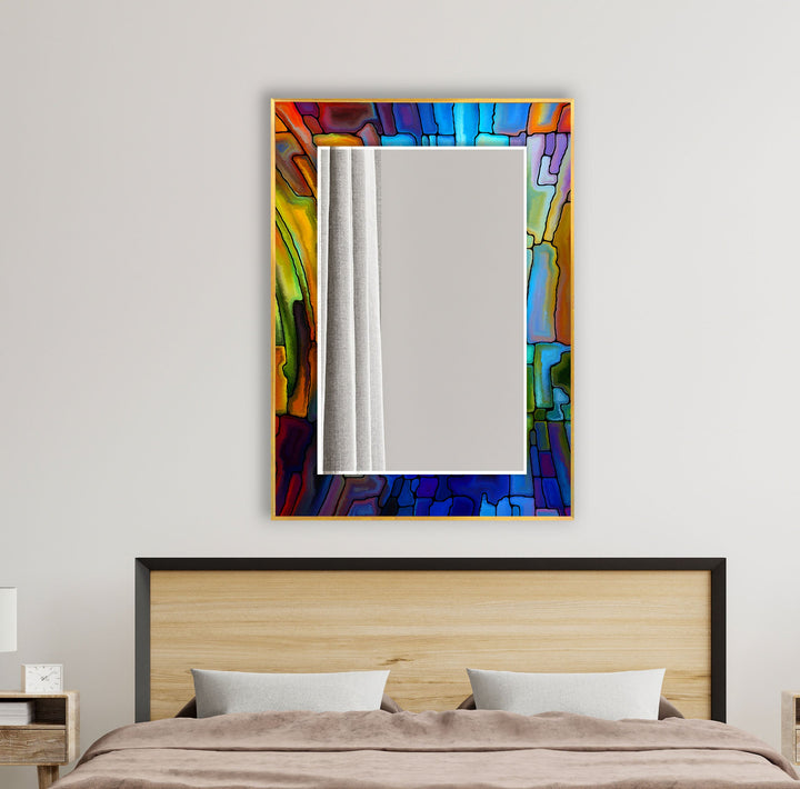 Colored Stained Stones Wall Mirror