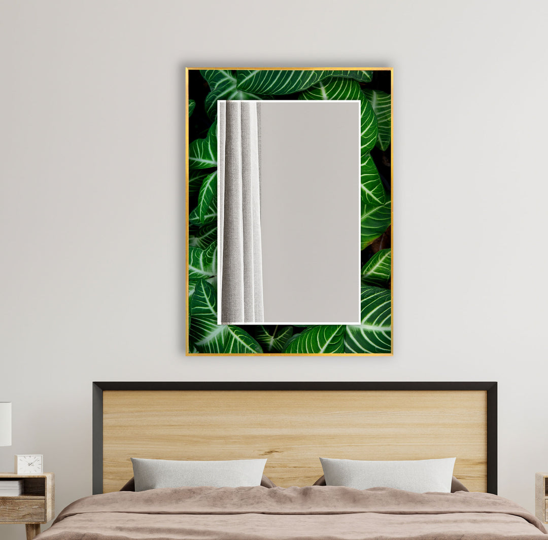 Stained Green Leafs Wall Mirror floor mirror
