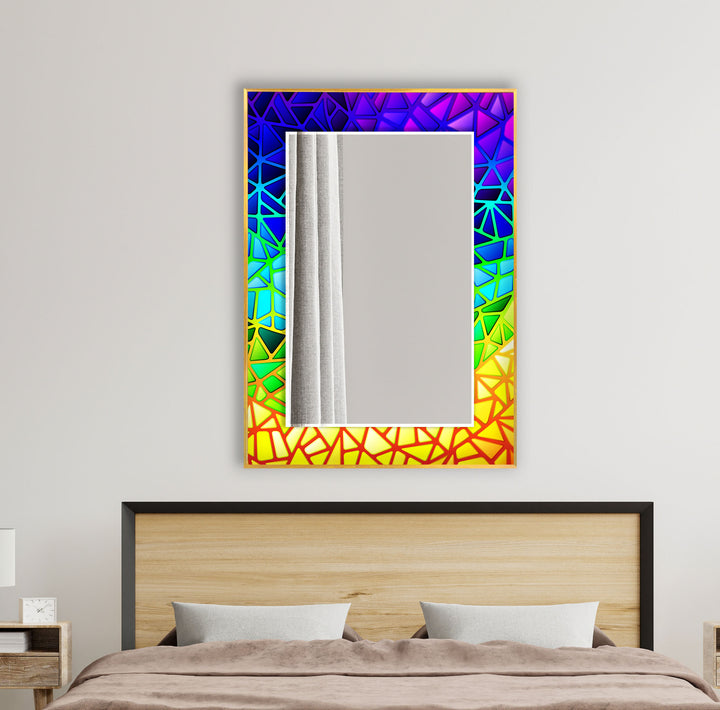 Rainbow Colored Stained Wall Mirror large floor mirror
