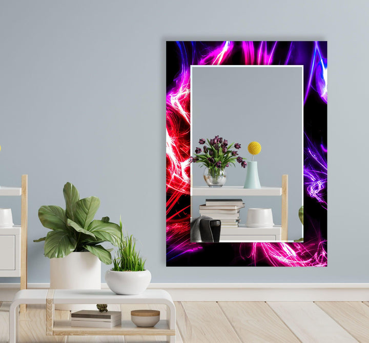 Colored Neon Lines Wall Mirror Huge Wall Mirror
