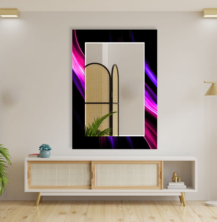 Pink & Purple Lines Wall Mirror biggest wall mirror
