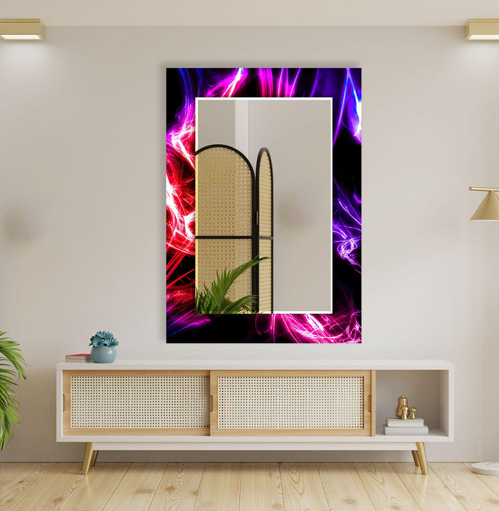 Colored Neon Lines Wall Mirror Long Mirror
