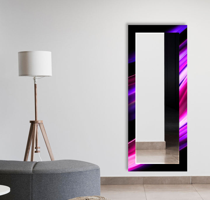 Pink & Purple Lines Wall Mirror large living room mirror
