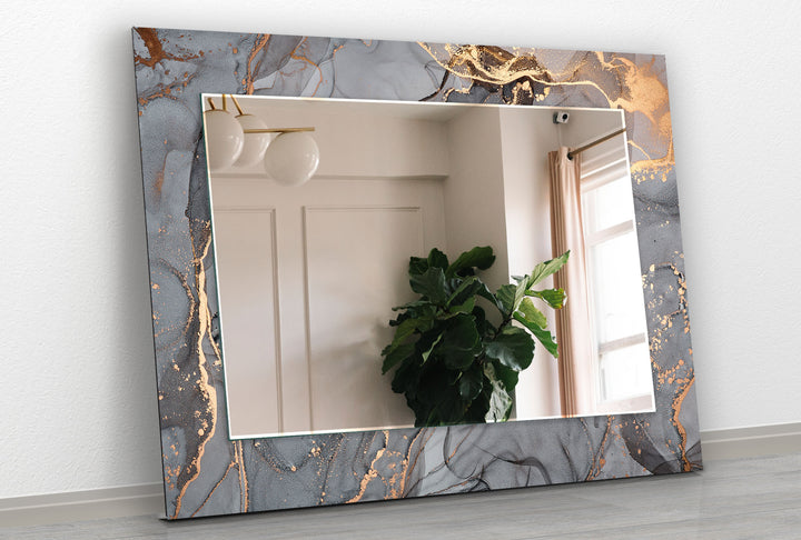 Marble Grey & Golden Wall Mirror Dining Room Wall Mirror
