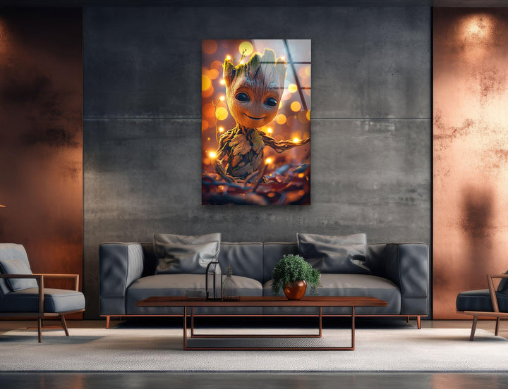 The Baby Groot Glass Art for the Wall