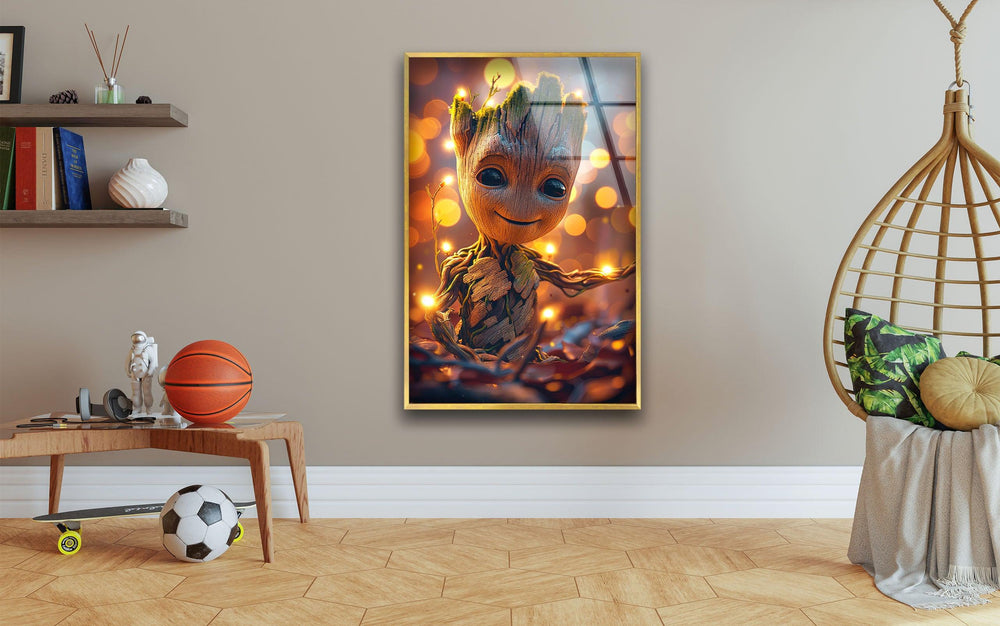 The Baby Groot Glass Wall Art