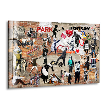Mix Banksy Art Glass Wall Art - Discover unique Banksy prints and elevate your home decor with the artist's iconic designs. Our collection of Banksy wall art and paintings for sale offers something for every taste. Purchase Banksy art today and bring contemporary flair to your walls.
