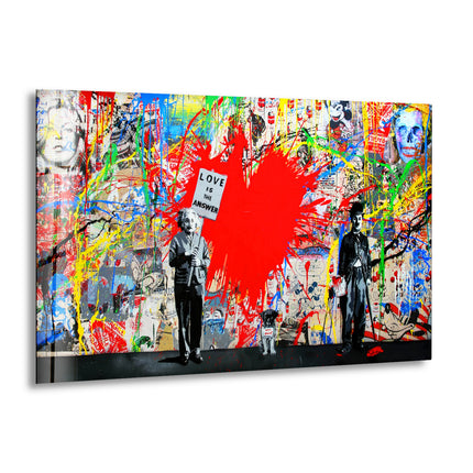 Banksy Einstein Love is the Answer Glass Wall Art . Banksy art for sale
