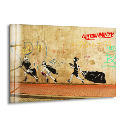 Banksy Tempered Glass Wall Art - Discover unique Banksy prints and elevate your home decor with the artist's iconic designs. Our collection of Banksy wall art and paintings for sale offers something for every taste. Purchase Banksy art today and bring contemporary flair to your walls.Artdesigna Glass Printing Wall Arts - Banksy original art for sale