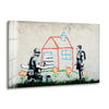 Banksy Kids House Tempered Glass Wall Art - Artdesigna Glass Printing Wall Arts - Banksy Art for Sale0 - Shop Banksy artwork for sale and bring the famous street artist's work into your home. From Banksy wall art to original paintings, our collection has something for every art lover. Purchase Banksy art and transform your decor with bold, contemporary pieces.