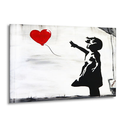 Banksy Girl with Balloon Glass Wall Art - Explore our collection today and discover the perfect Banksy artwork for sale that speaks to you. With our extensive range of Banksy prints, you are sure to find the ideal piece to complement your home decor. Elevate your space with the provocative and iconic style of Banksy, and make a statement with our exclusive glass wall art.