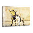 Banksy Girl Frisking Soldier Banksy Artwork for Sale - Artdesigna Glass Printing Wall Arts - Banksy Art for Sale - Buy Banksy art and enhance your space with striking, modern designs. Our Banksy prints for sale include a variety of options, from large wall art to smaller prints. Find Banksy artwork for sale that fits your style and makes a statement in any room.