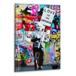 Banksy Einstein Graffiti Glass Wall Art - Artdesigna Glass Printing Wall Arts - Banksy Art for Sale