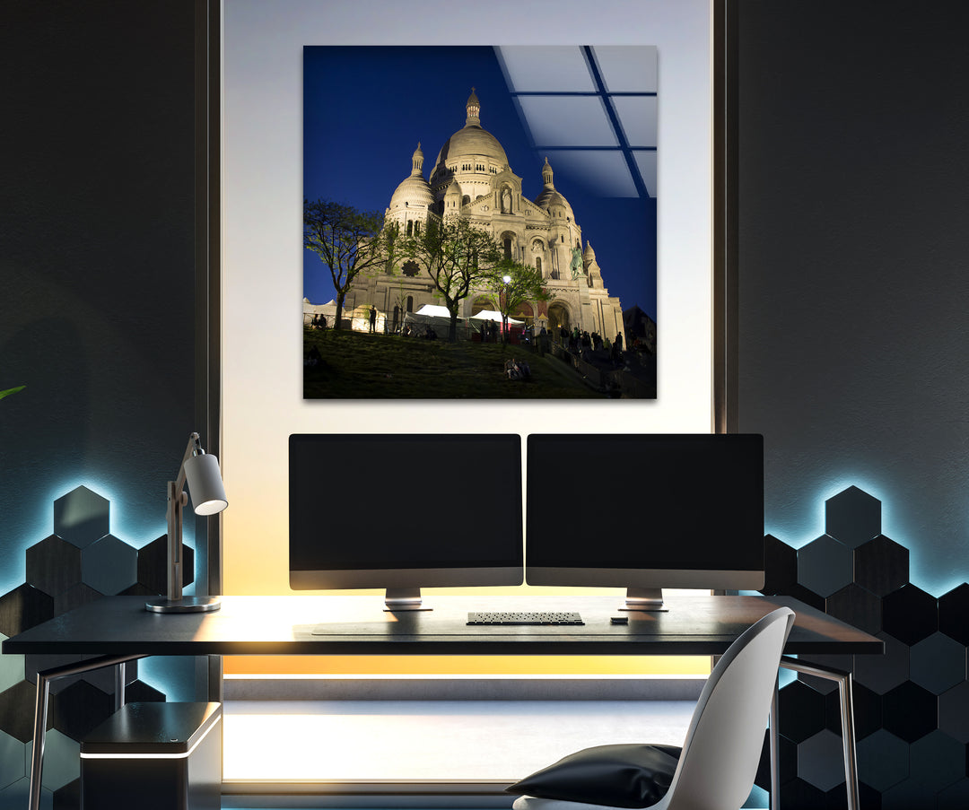 🌟 A Unique Decor Piece: 8K Printed Sacré-Cœur Glass Art
