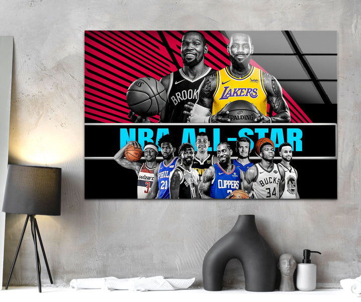 NBA All Star Players Glass Wall Art glass wall decor, glass wall art decor
