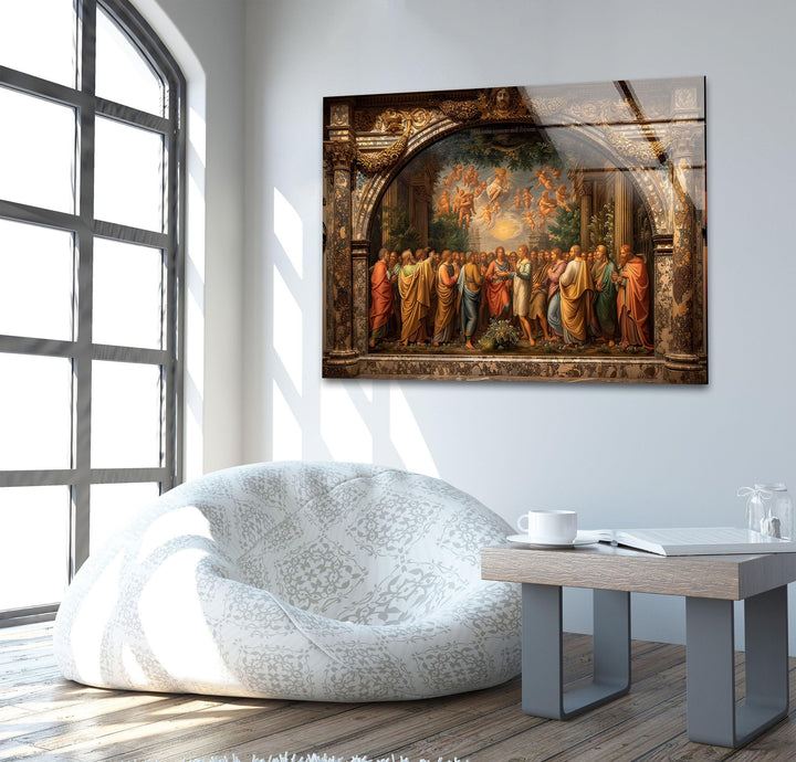 Caravaggio Paints Glass Wall Art print on glass, glass printed photos
