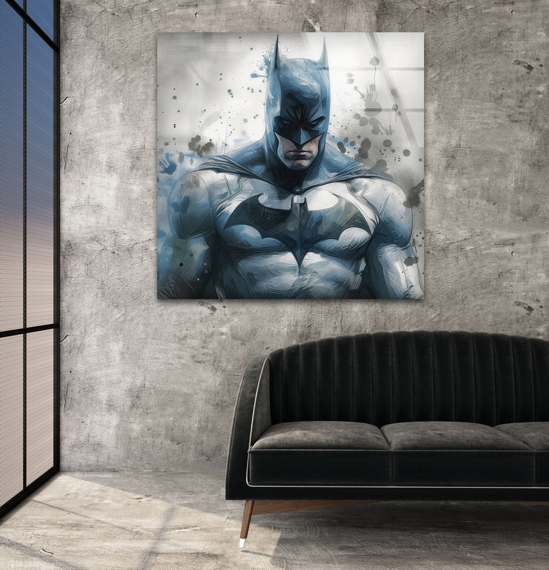 Batman Painting Glass Wall Art, print on glass, glass printed photos