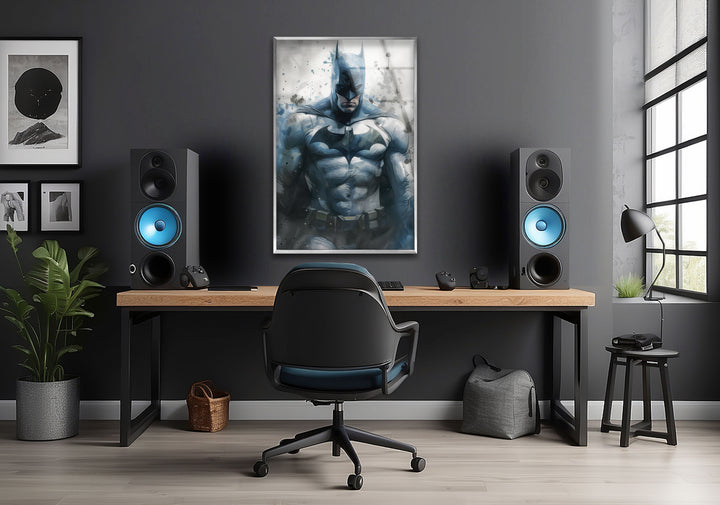 Batman Painting Glass Wall Art, glass pictures for Wall, glass prints wall art