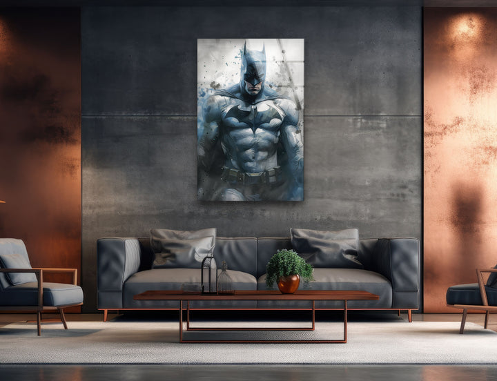 Batman Painting Glass Wall Art, large glass photo prints, glass wall photos