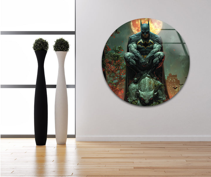 Batman Art Glass Wall Art custom glass pictures, glass art prints
